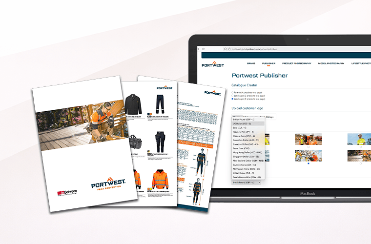 InBetween Publishing Tool: Automatisierte Erstellung von Produktdatenblättern aus PIM-Daten database-publishing-softwareBanner InBetween Portwest Publisher